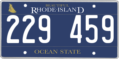 RI license plate 229459