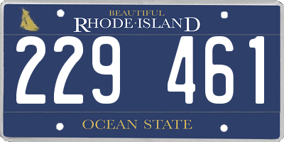 RI license plate 229461