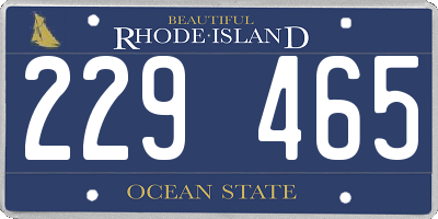 RI license plate 229465