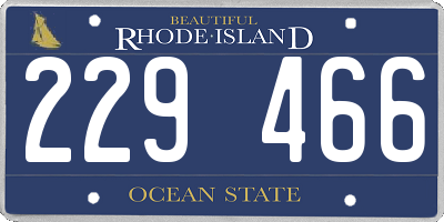 RI license plate 229466