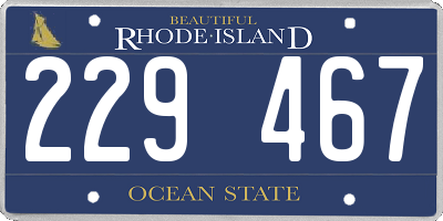 RI license plate 229467