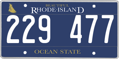 RI license plate 229477