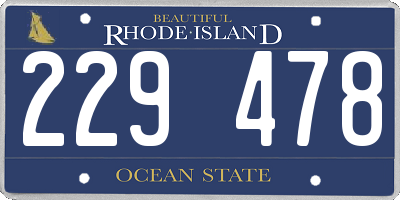RI license plate 229478