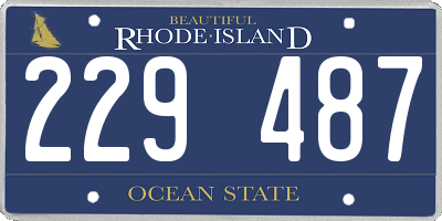 RI license plate 229487