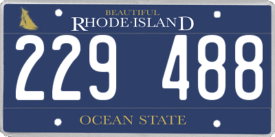 RI license plate 229488