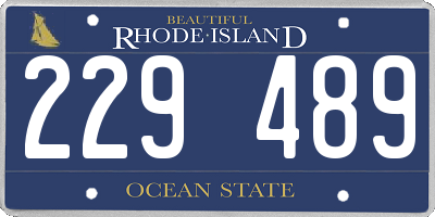 RI license plate 229489