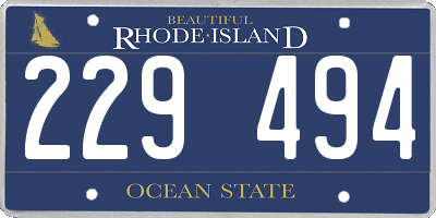 RI license plate 229494