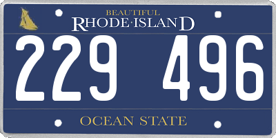 RI license plate 229496