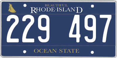 RI license plate 229497