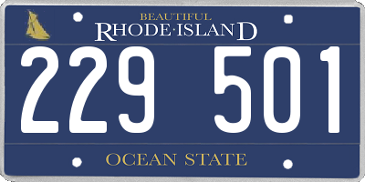 RI license plate 229501