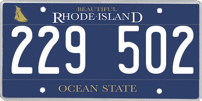 RI license plate 229502