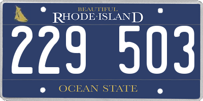 RI license plate 229503