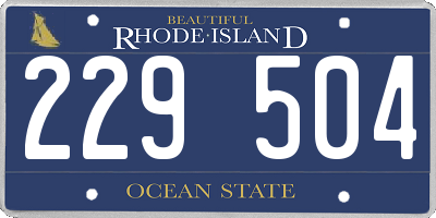 RI license plate 229504