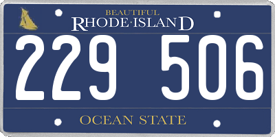 RI license plate 229506