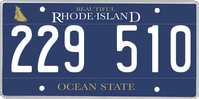 RI license plate 229510