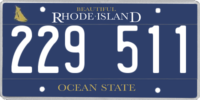 RI license plate 229511