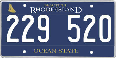 RI license plate 229520