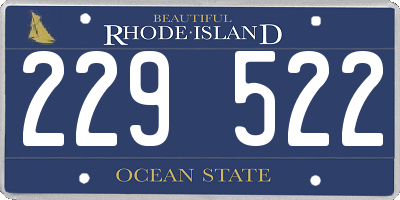 RI license plate 229522