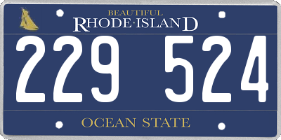 RI license plate 229524