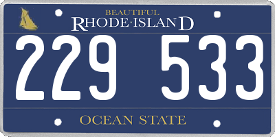 RI license plate 229533