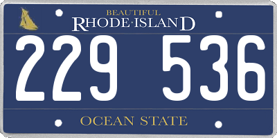RI license plate 229536
