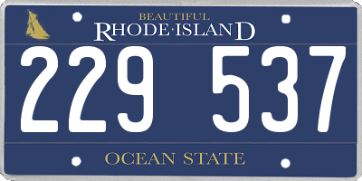 RI license plate 229537