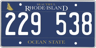 RI license plate 229538