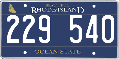 RI license plate 229540