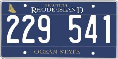 RI license plate 229541