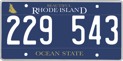 RI license plate 229543
