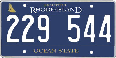 RI license plate 229544
