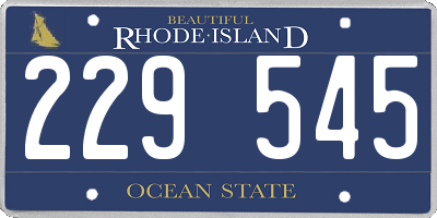 RI license plate 229545