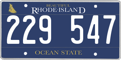 RI license plate 229547