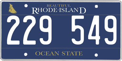 RI license plate 229549
