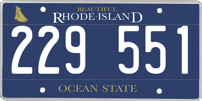 RI license plate 229551