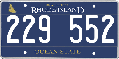RI license plate 229552