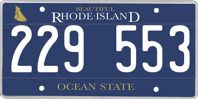 RI license plate 229553