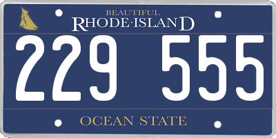 RI license plate 229555