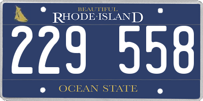 RI license plate 229558