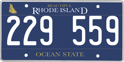 RI license plate 229559