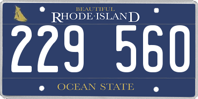 RI license plate 229560