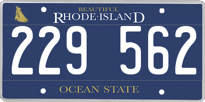 RI license plate 229562