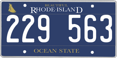 RI license plate 229563
