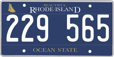 RI license plate 229565