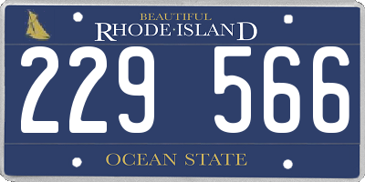 RI license plate 229566