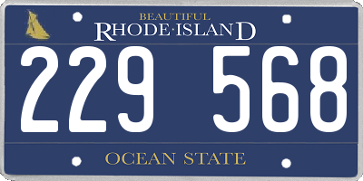 RI license plate 229568