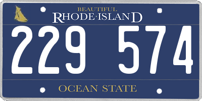 RI license plate 229574