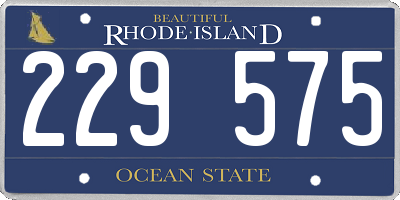 RI license plate 229575