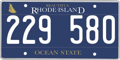RI license plate 229580