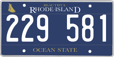 RI license plate 229581